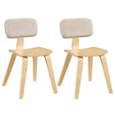 Set of 2 Rubber Wood Dining Room Chairs with Teddy Velvet Padded Backrest by LJGDeals