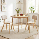 Set of 2 Rubber Wood Dining Room Chairs with Teddy Velvet Padded Backrest by LJGDeals