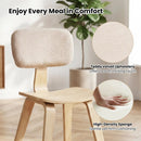 Set of 2 Rubber Wood Dining Room Chairs with Teddy Velvet Padded Backrest by LJGDeals