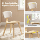 Set of 2 Rubber Wood Dining Room Chairs with Teddy Velvet Padded Backrest by LJGDeals