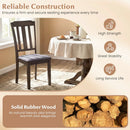 Set of 2 Rubber Wood Dining Room Chairs with Comfortable Backrest by LJGDeals