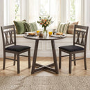 Upholstered Dining Chairs Set of 2 - Linen Style Gray by LJGDeals