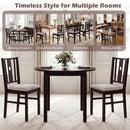 Rubber Wood Dining Chairs with Padded Fabric Seat, Set of 2 by LJGDeals