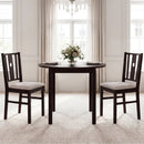 Rubber Wood Dining Chairs with Padded Fabric Seat, Set of 2 by DirectDeals