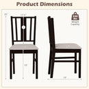 Rubber Wood Dining Chairs with Padded Fabric Seat, Set of 2 by DirectDeals