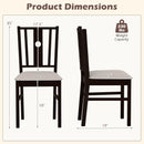Rubber Wood Dining Chairs with Padded Fabric Seat, Set of 2 by LJGDeals