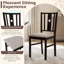 Rubber Wood Dining Chairs with Padded Fabric Seat, Set of 2 by DirectDeals