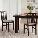 Rubber Wood Dining Chairs with Padded Fabric Seat, Set of 2 by LJGDeals