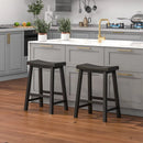Set of 2 24 Inch Counter Height Stools with Solid Wood Legs by LJGDeals