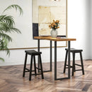 Set of 2 24 Inch Counter Height Stools with Solid Wood Legs by LJGDeals
