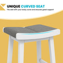2 Pieces 26/31.5 Inch Upholstered Saddle Barstools with Padded Cushions by LJGDeals