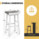 2 Pieces 26/31.5 Inch Upholstered Saddle Barstools with Padded Cushions by DirectDeals