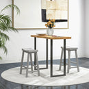 Set of 2 24 Inch Counter Height Stools with Solid Wood Legs by LJGDeals