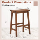 Set of 2 Saddle-Seat Counter Height Stools with Curved Seat and Footrests-Walnut by LJGDeals