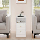 Set of 2 Side End Tables with Charging Station Sofa Couch Tables with Shelf Drawers by LJGDeals