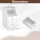Set of 2 Side End Tables with Charging Station Sofa Couch Tables with Shelf Drawers