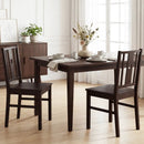 Solid Rubber Wood Dining Chairs Set of 2 with Slatted Back by LJGDeals