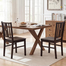 Solid Rubber Wood Dining Chairs Set of 2 with Slatted Back by LJGDeals