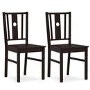 Solid Rubber Wood Dining Chairs Set of 2 with Slatted Back by DirectDeals