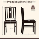 Solid Rubber Wood Dining Chairs Set of 2 with Slatted Back by LJGDeals