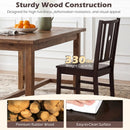 Solid Rubber Wood Dining Chairs Set of 2 with Slatted Back by LJGDeals