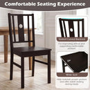 Solid Rubber Wood Dining Chairs Set of 2 with Slatted Back by DirectDeals