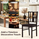Solid Rubber Wood Dining Chairs Set of 2 with Slatted Back by LJGDeals