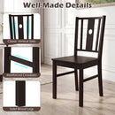 Solid Rubber Wood Dining Chairs Set of 2 with Slatted Back by DirectDeals