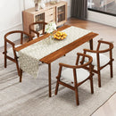 Set of 2 Solid Rubber Wood Dining Room Chairs with Wrap-around Armrest-Walnut by LJGDeals