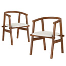 Set of 2 Solid Rubber Wood Dining Room Chairs with Wrap-around Armrest-Walnut by LJGDeals