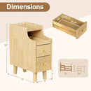 Set of 2 Solid Wood Night Side Table with Pull-out Tray and 2 Storage Drawers by LJGDeals