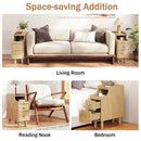 Set of 2 Solid Wood Night Side Table with Pull-out Tray and 2 Storage Drawers by DirectDeals