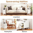 Set of 2 Solid Wood Night Side Table with Pull-out Tray and 2 Storage Drawers by DirectDeals