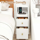 Set of 2 Solid Wood Night Side Table with Pull-out Tray and 2 Storage Drawers by LJGDeals