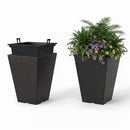 Square Taper Planter with Self-Watering System - Set of 2 by LJGDeals