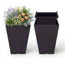 Square Taper Planter with Self-Watering System - Set of 2 by LJGDeals