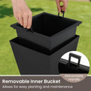 Square Taper Planter with Self-Watering System - Set of 2 by DirectDeals