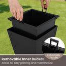 Square Taper Planter with Self-Watering System - Set of 2 by LJGDeals