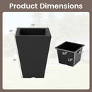 Square Taper Planter with Self-Watering System - Set of 2 by DirectDeals