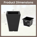 Square Taper Planter with Self-Watering System - Set of 2 by LJGDeals