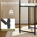 Set of 2 Stackable Counter Height Bar Stools PU Leather Upholstered with Footrest-Black by LJGDeals