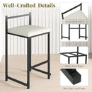 Set of 2 Stackable Counter Height Bar Stools PU Leather Upholstered with Footrest-Black by LJGDeals