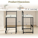 Set of 2 Stackable Counter Height Bar Stools PU Leather Upholstered with Footrest-Black by LJGDeals