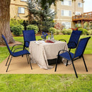 Set of 2 Stackable Patio Dining Chairs Set with Armrest by LJGDeals