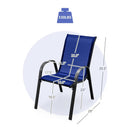 Set of 2 Stackable Patio Dining Chairs Set with Armrest by LJGDeals