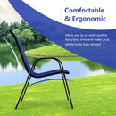 Set of 2 Stackable Patio Dining Chairs Set with Armrest by LJGDeals