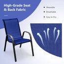 Set of 2 Stackable Patio Dining Chairs Set with Armrest by LJGDeals