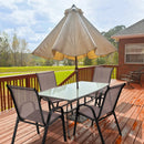 Set of 2 Stackable Patio Dining Chairs Set with Armrest by LJGDeals