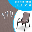 Set of 2 Stackable Patio Dining Chairs Set with Armrest by LJGDeals