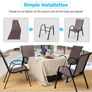 Set of 2 Stackable Patio Dining Chairs Set with Armrest by DirectDeals